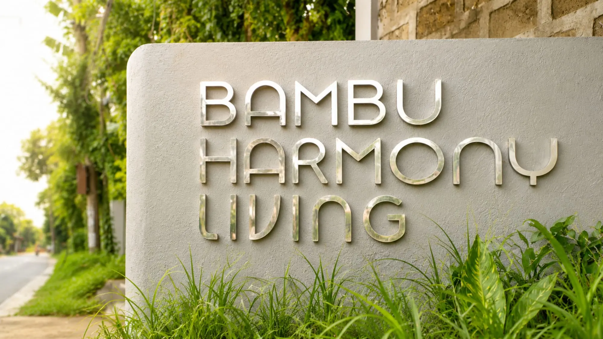 The entrance signage of Bambu Harmony Living